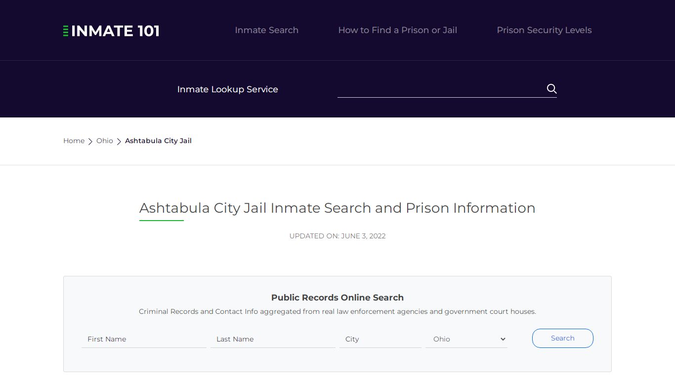 Ashtabula City Jail Inmate Search, Visitation, Phone no ...